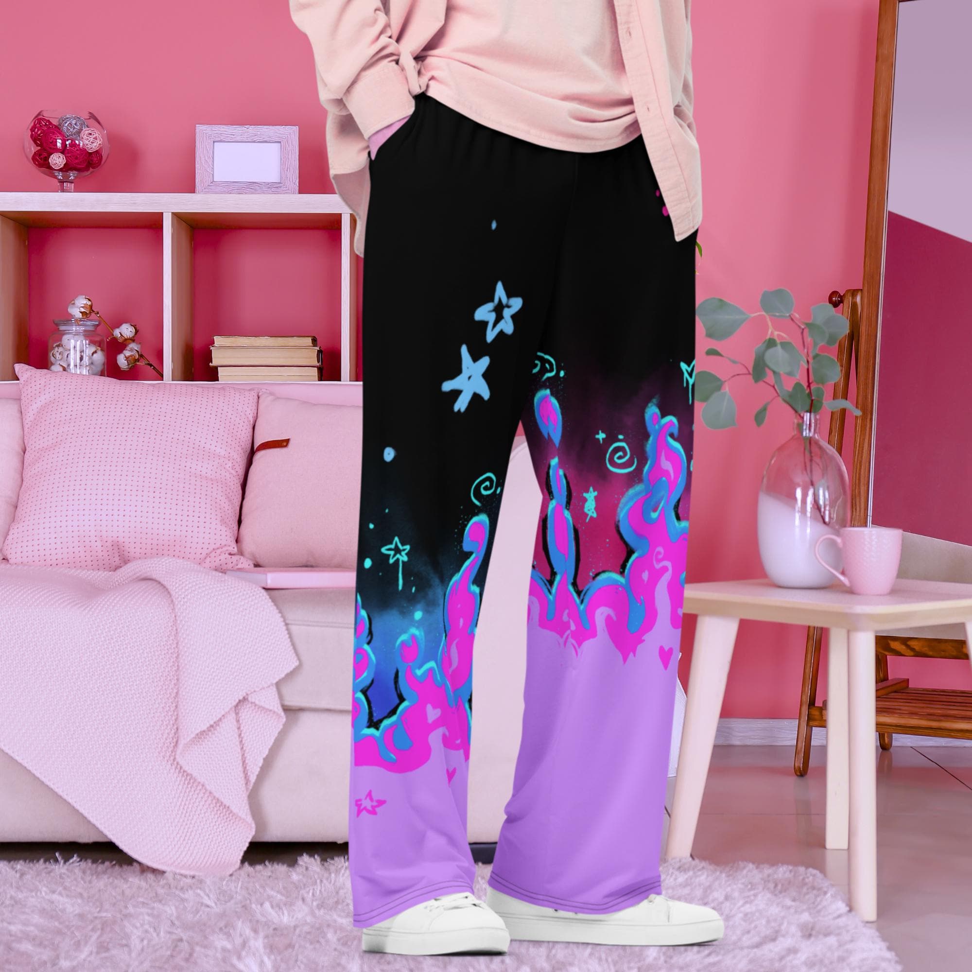 Bisexual Subtle Pride Unisex Wide-leg Pants | Bisexual Flag Pants