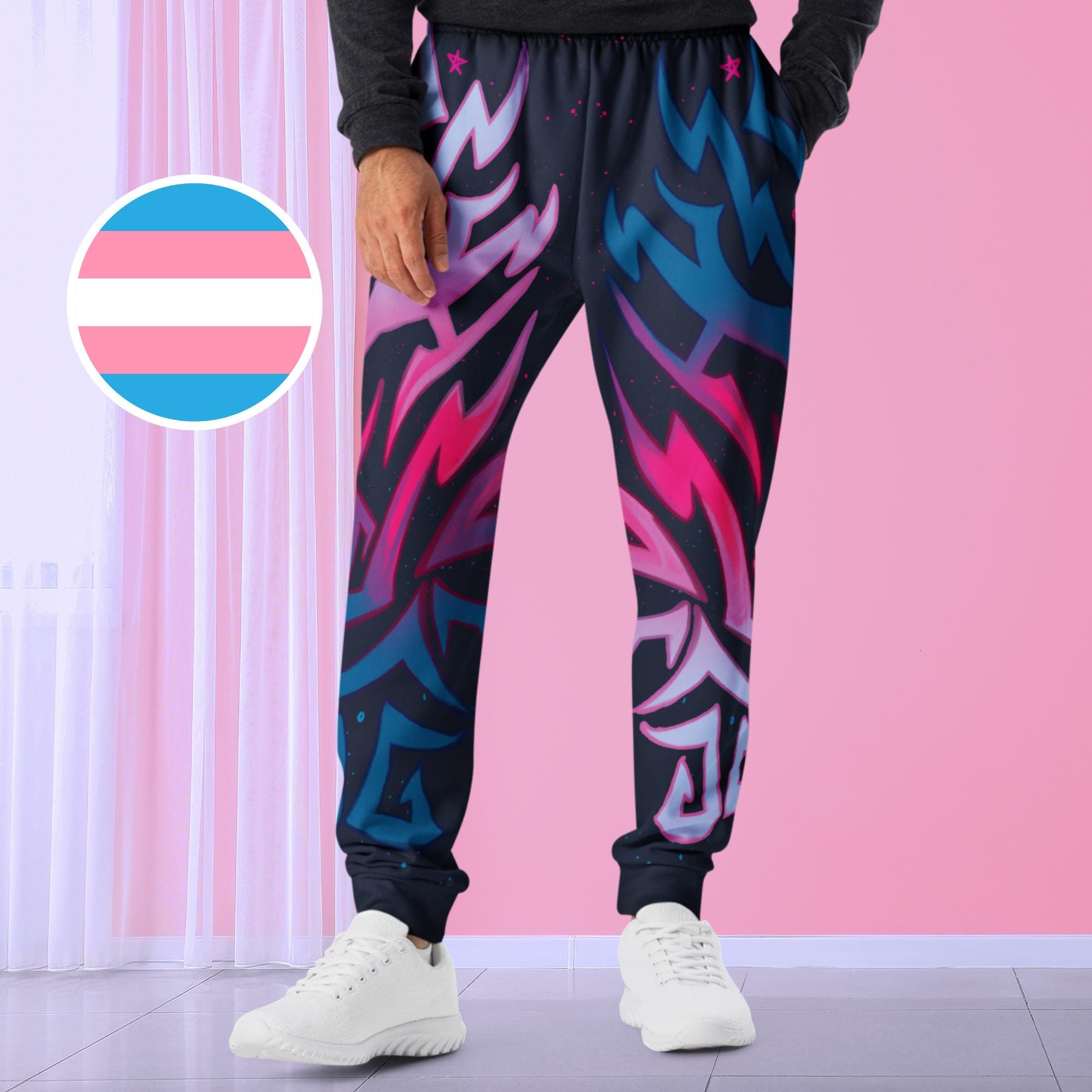 Transgender Subtle Pride Pattern Joggers | Trans Pride Abstract
