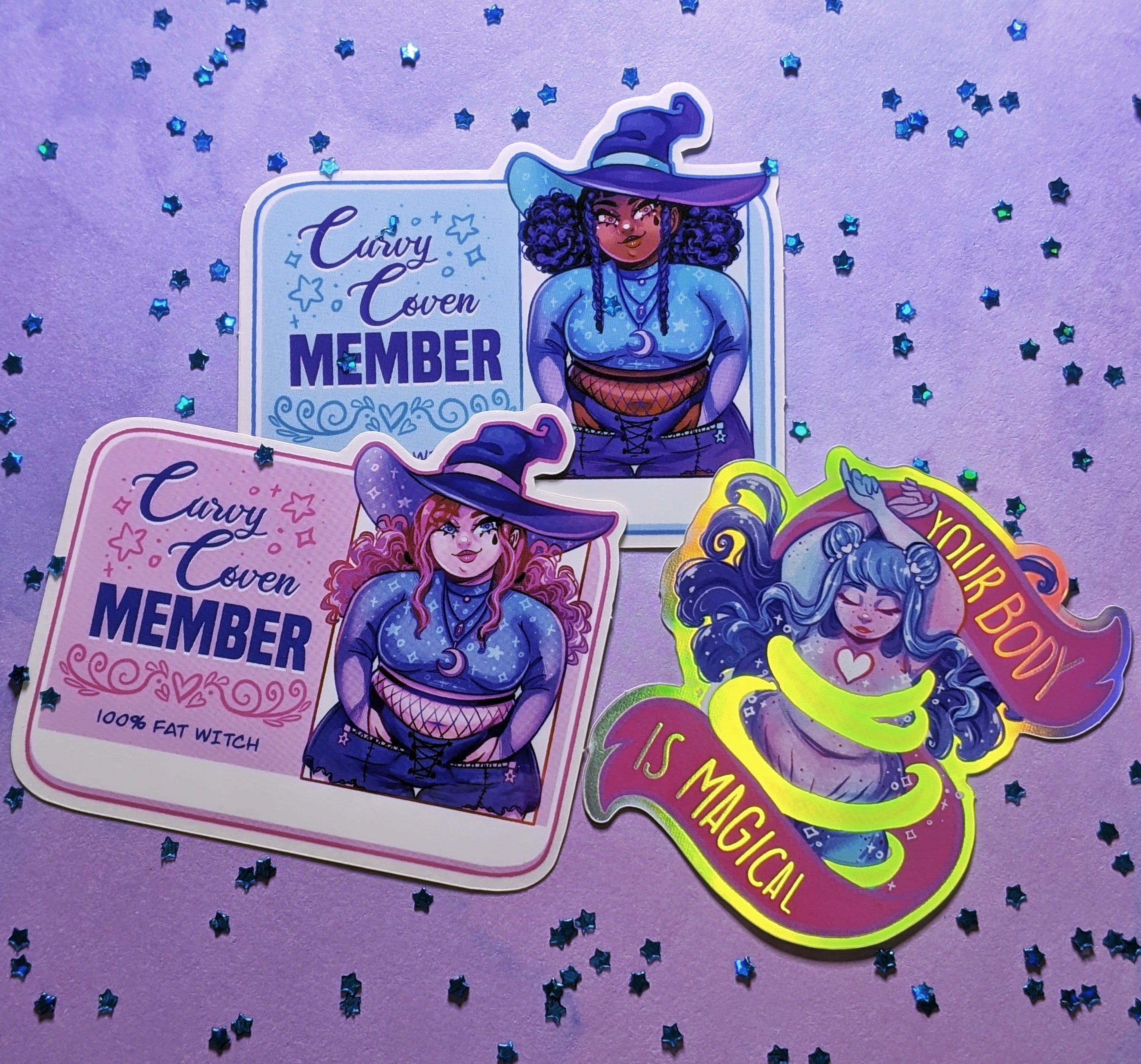 Your Body is Magical Sticker Pack | Plus Size Body Positive Self Love Curvy Thicc Girl | Vinyl Car Laptop Journal Water Bottle Planner Decal