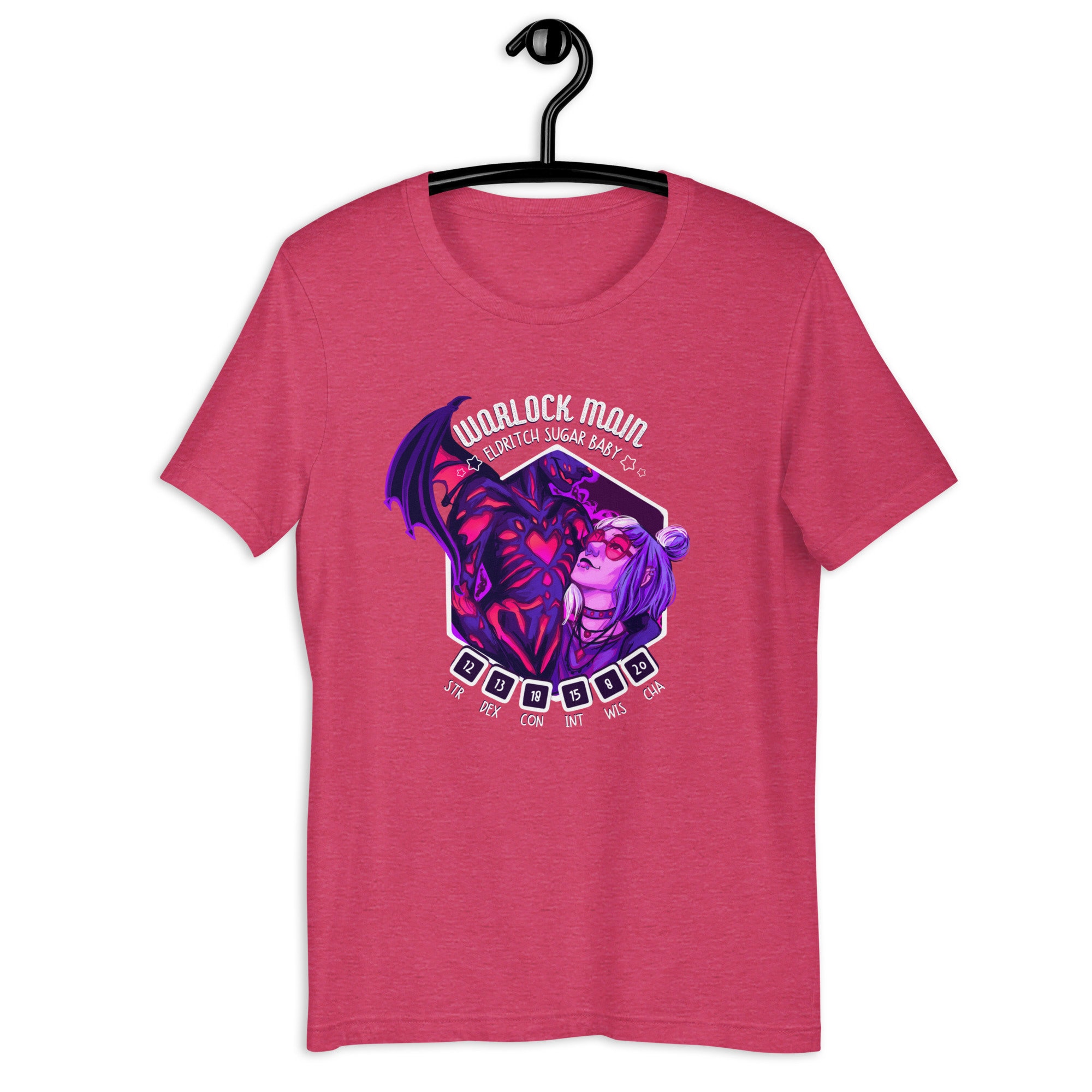 Goth TTRPG Warlock Main T-shirt | Eldritch Sugar Baby, Kawaii D20