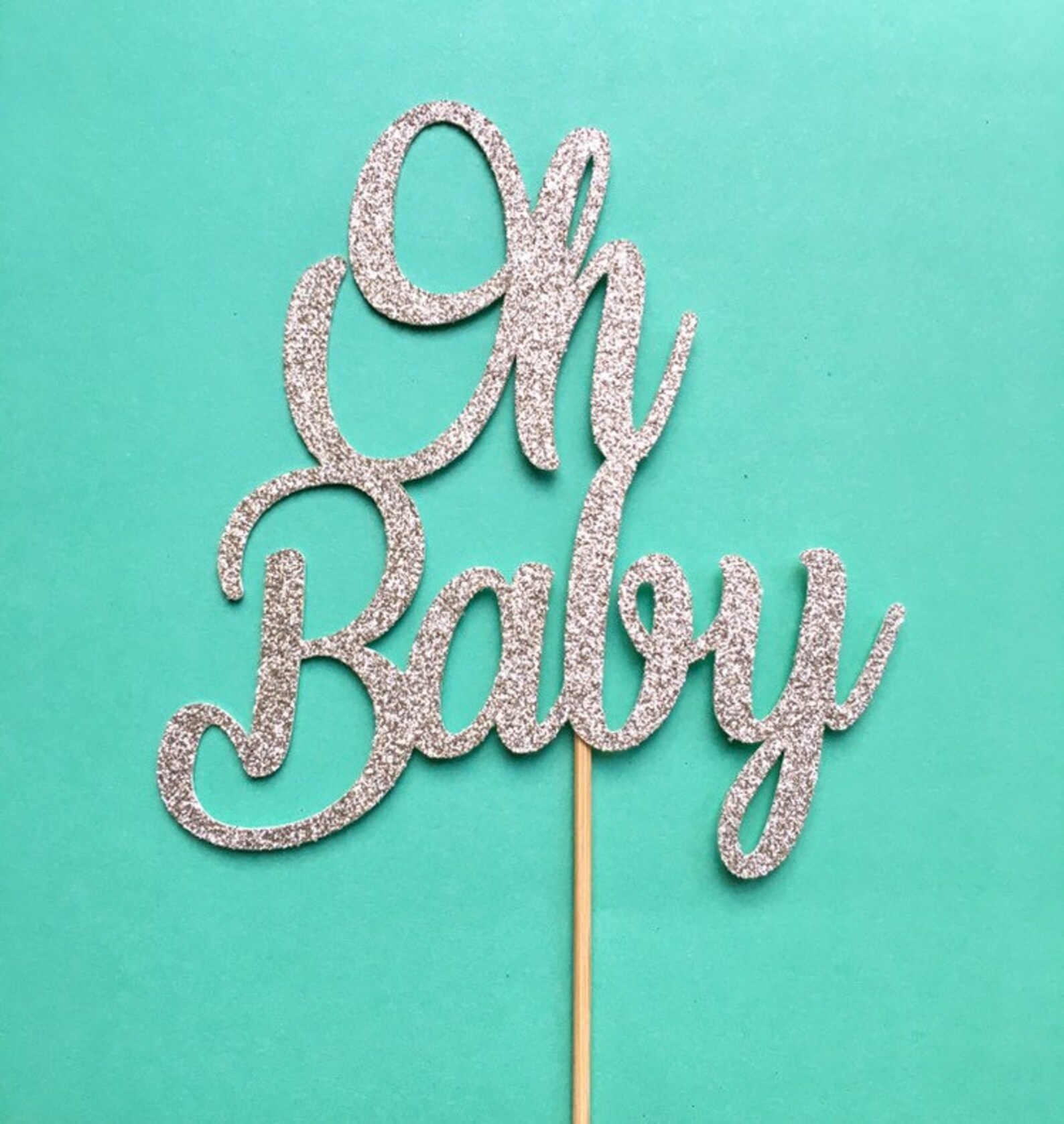 Oh Baby Cake Topper Oh Baby Glitter Topper Gender Reveal Etsy
