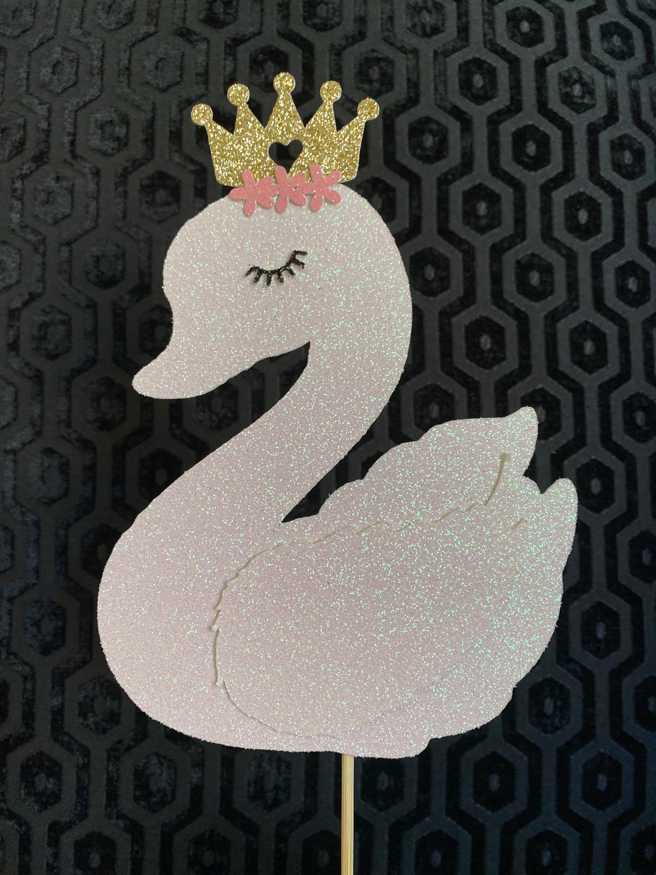 Swan Cake Topper Baby Topper Swan Name Topper Baby Shower Etsy