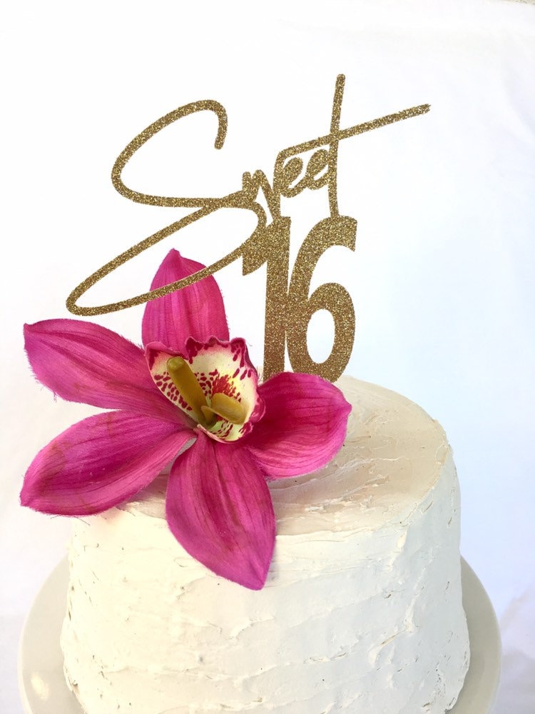 Sweet 16 Party Sweet 16 Birthday Topper Sweet 16 Cake Etsy