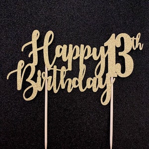 Happy Birthday Personalized Number Birthday Topper - Etsy