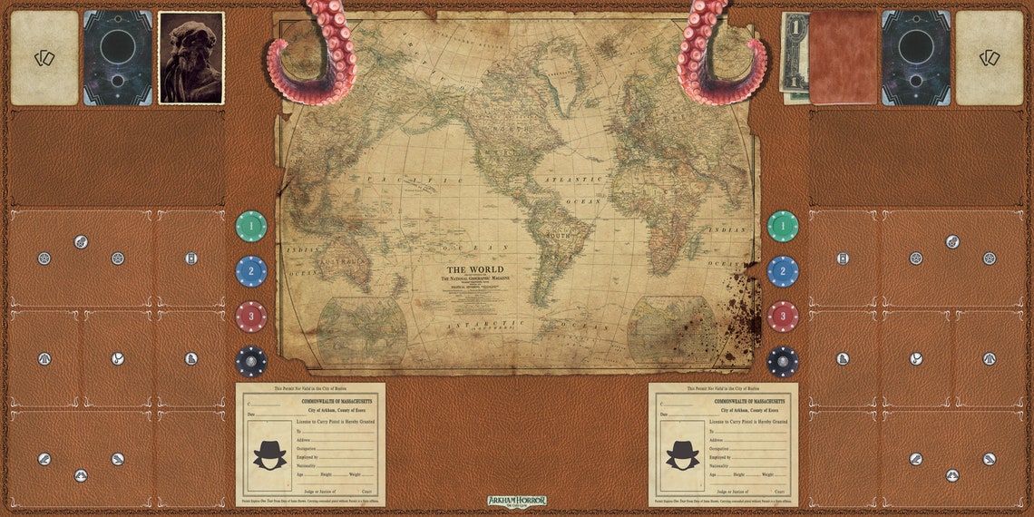 Arkham Horror Playmat 2 Players New Edition Etsy