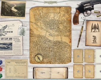 Arkham Horror playmat for solo (Investigator board edition)