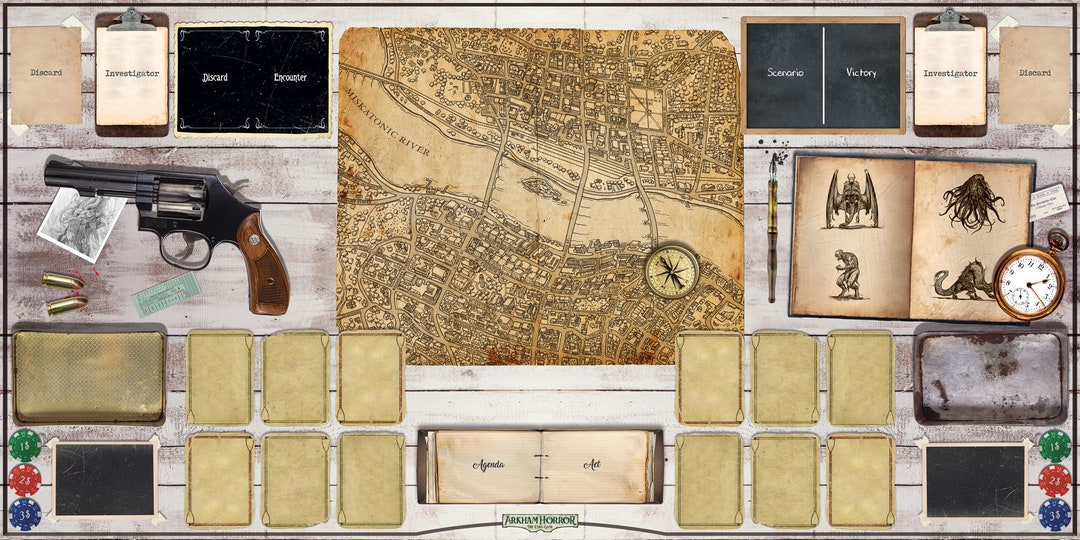 Arkham Horror Playmat for 2 Players classic Edition Etsy