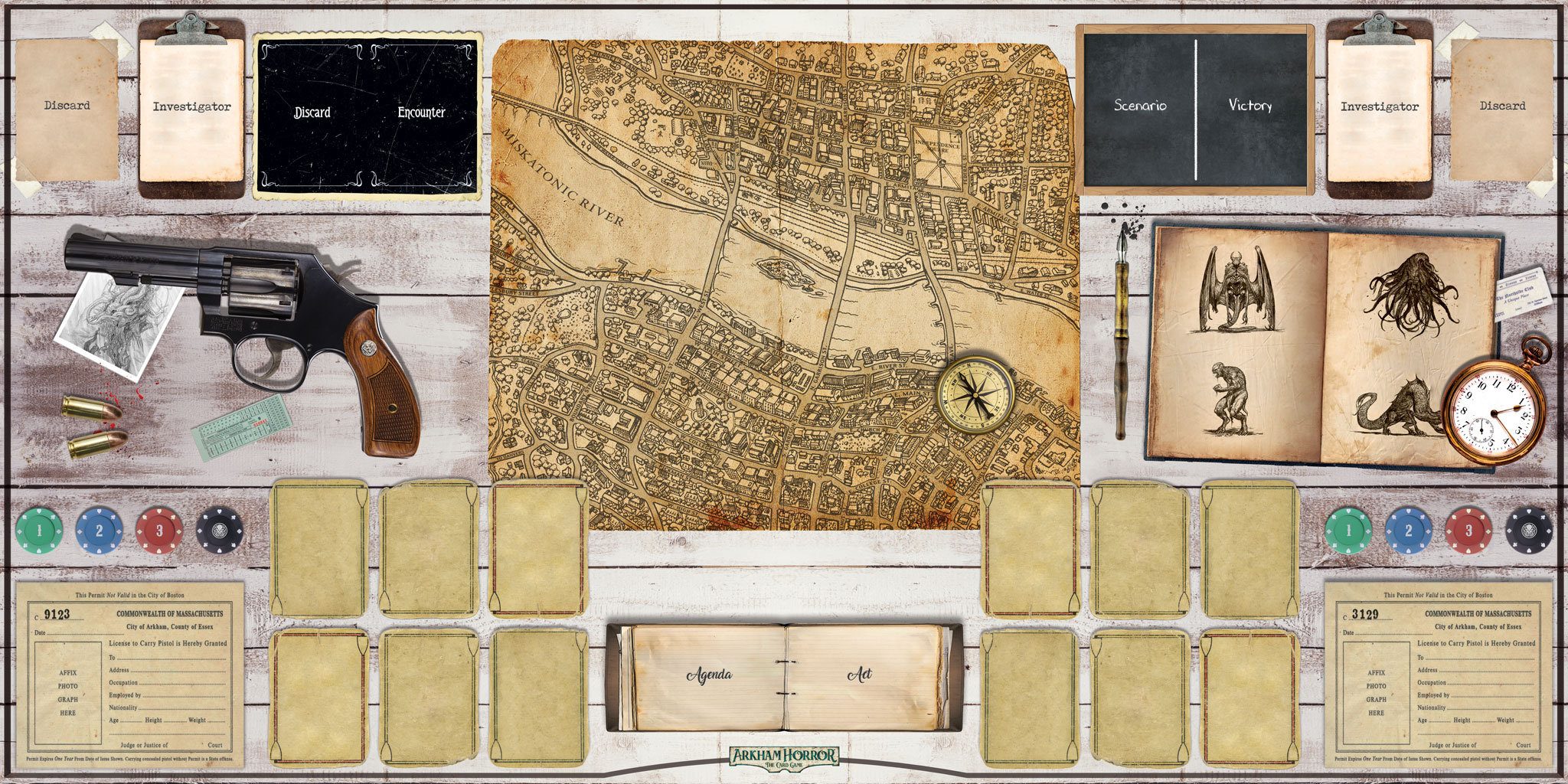 Arkham Horror Playmat for 2 Players investigator Board Edition Etsy