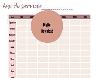 JW Service Year Summary: Spanish Printable Planner (Digital Download)