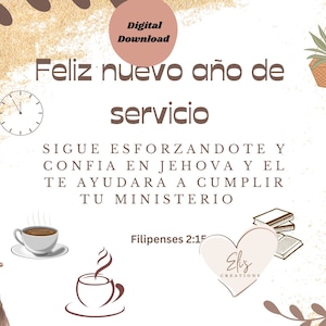 JW Nouvelle carte d'année de service, Carte postale, Espagnol, Imprimable, Carte postale cadeau des pionniers, meilleure vie de tous les temps, prédication