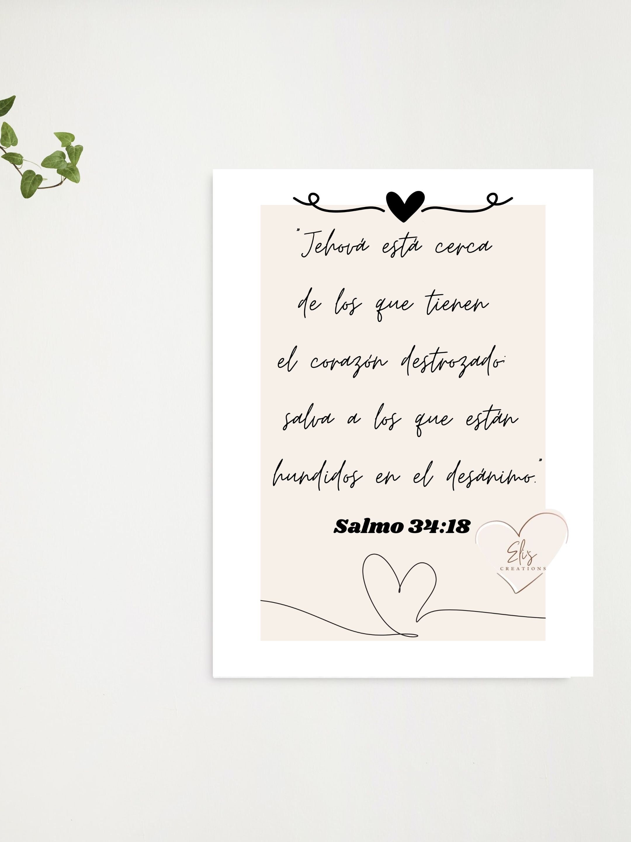 JW |psalm|salmo 34:18| Wall Text| Jehovah's Witnesses| Printable Wall ...