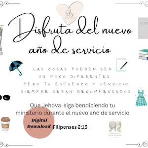 Cartão de novo ano de serviço JW, cartão postal, espanhol, para impressão, cartão postal de presente dos pioneiros, melhor vida de todos os tempos, pregação