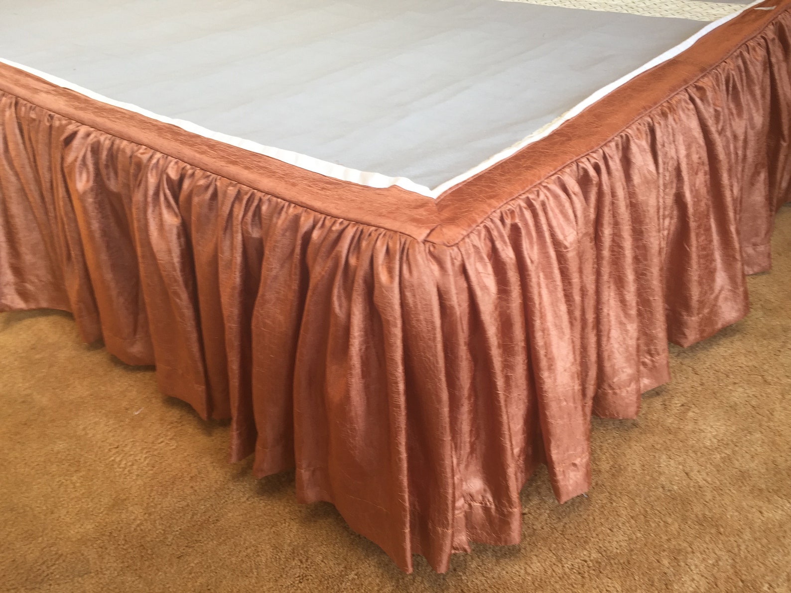 Shirred Bed Skirt in a Soft Crinkle Faux Silk Etsy