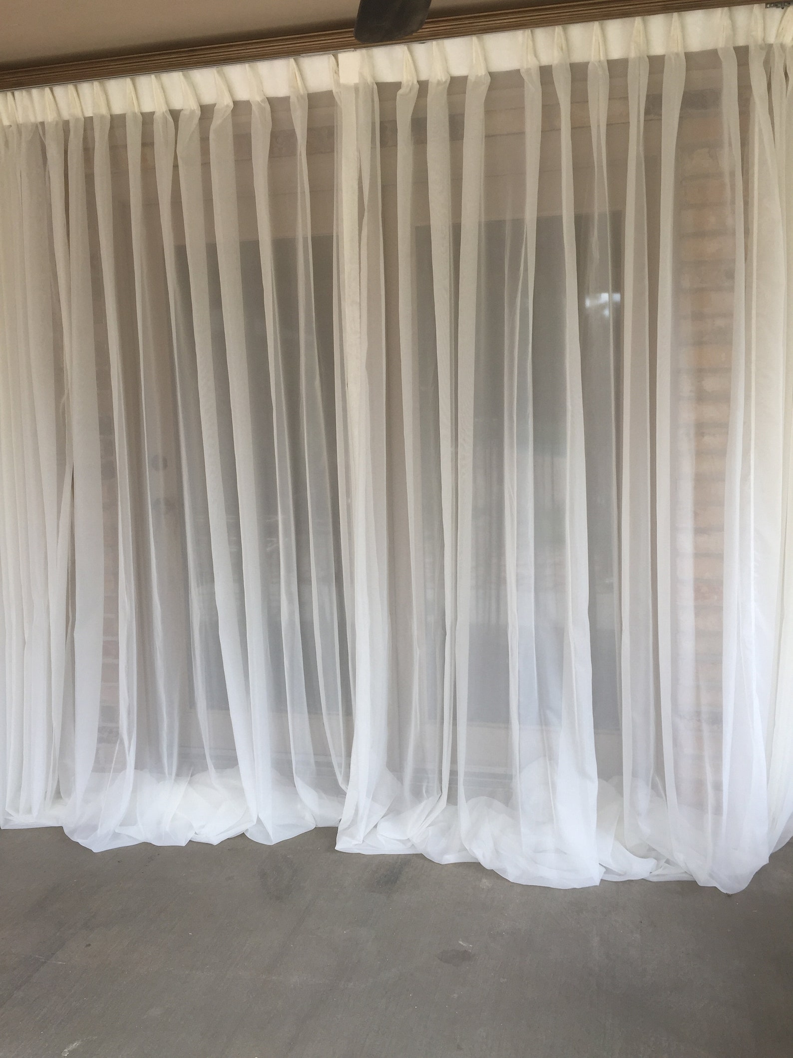 Sheer Pleated Curtains in a Shade of Gray See Through Fabric Etsy