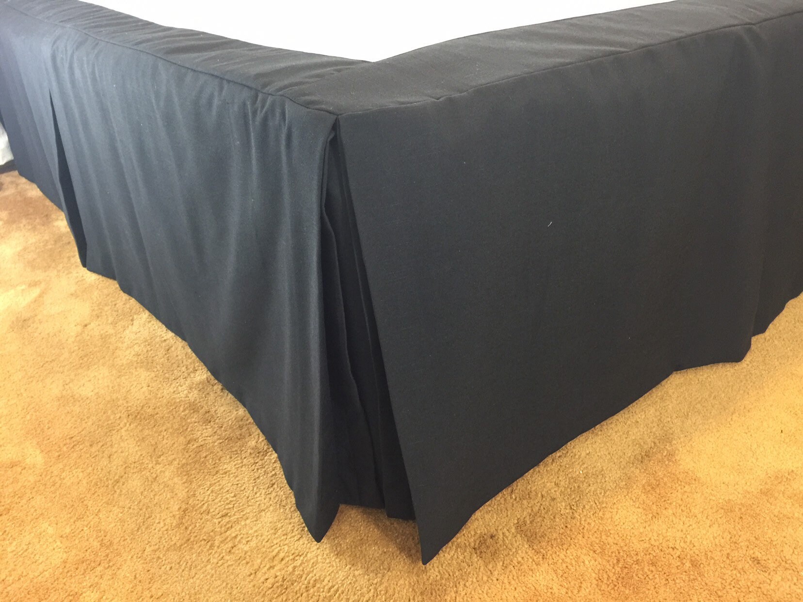 Tailored Bed Skirt in a Solid Black Fabric Etsy