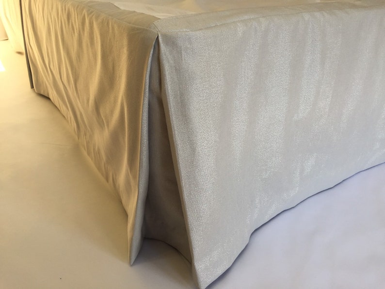 Tailored Bed Skirt in a Solid Silver Fabric Etsy