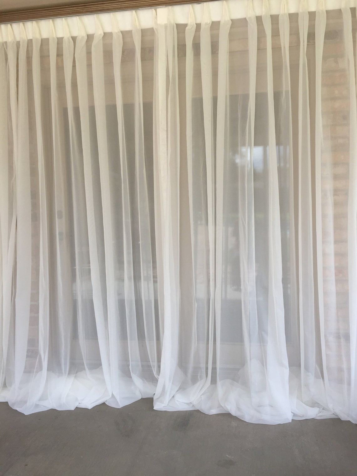 Sheer Pleated Curtains in a Shade of Gray See Through Fabric Etsy