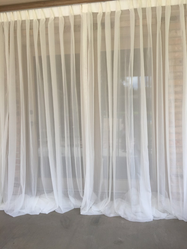 Sheer Pleated Curtains in a Shade of Gray See Through Fabric Etsy