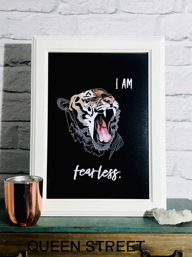 I AM FEARLESS Tiger Illustration Tiger Art for Kids | Etsy
