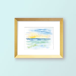 Abstract Ocean - Watercolor Print (5x7) | Watercolor Painting of the Ocean
