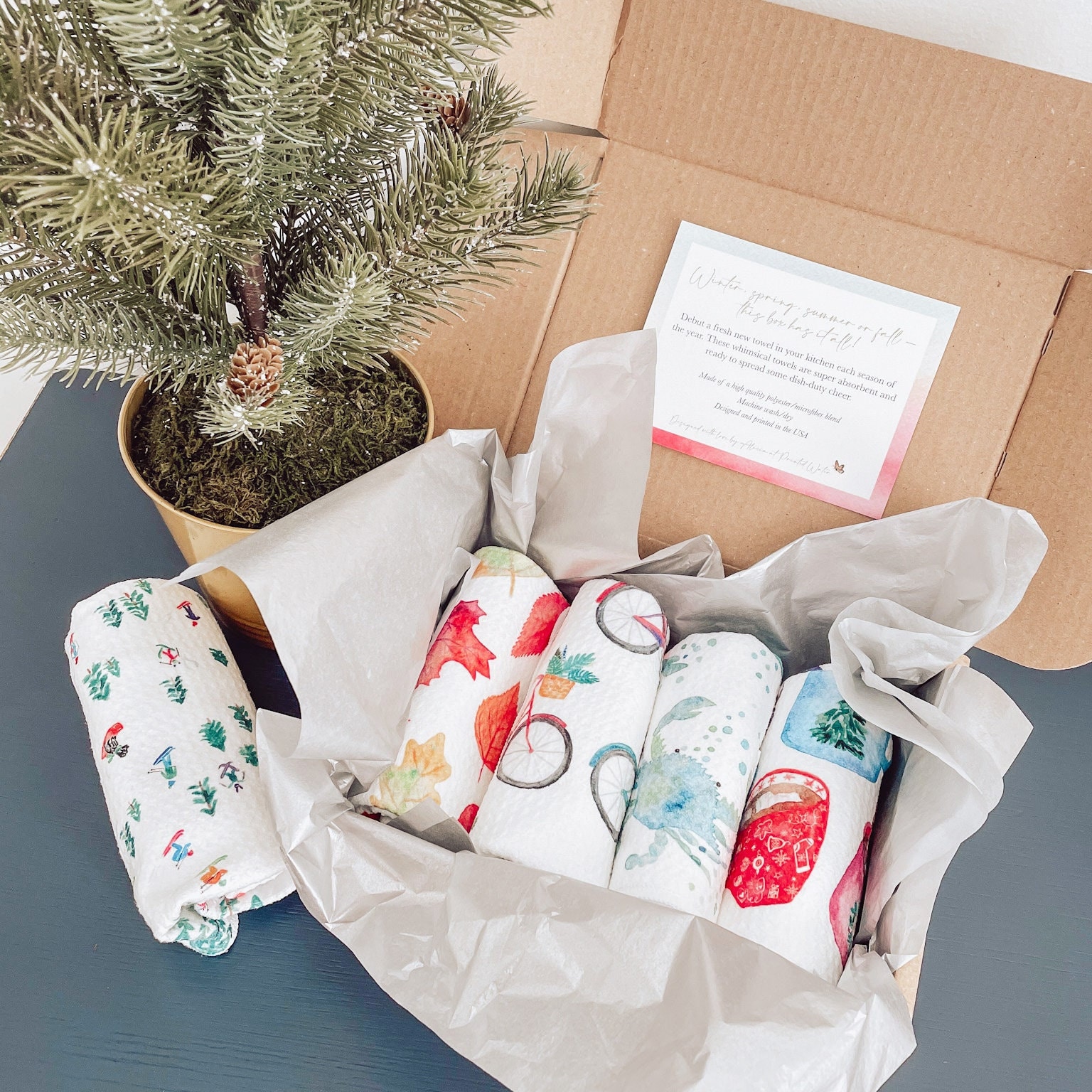 The Annual Bundle Kitchen Towel Gift Set set of 4 a Etsy