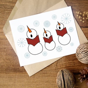 Singing Snowmen Trio Instant Download and Printable Christmas Cards