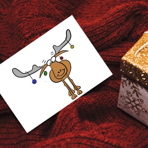 Weihnachten Elch Rentier Sofort Download und druckbare Weihnachtskarten