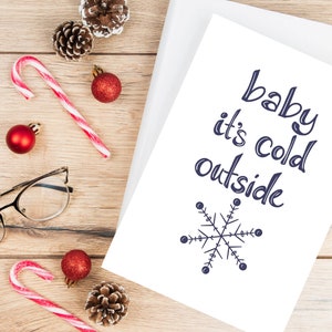 Bebé hace frío afuera /Descarga instantánea y tarjetas de Navidad imprimibles