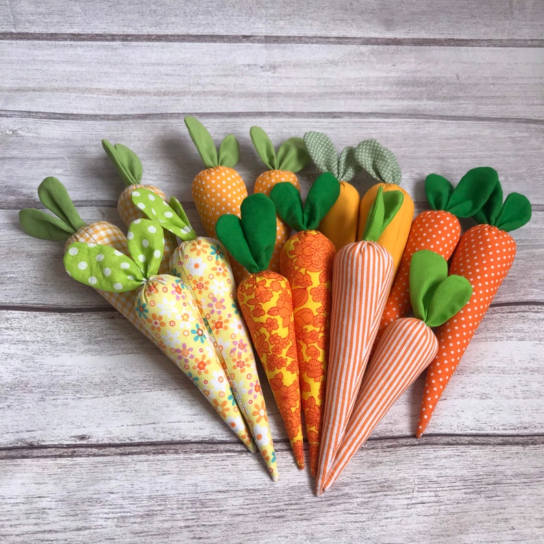 Easter Farmhouse Fabric Carrots Spring Basket Stuffer Rustic Etsy