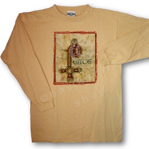 Book of Kells Peace Cottagecore T-Shirt and Long Sleeve Batik Shirt image 3