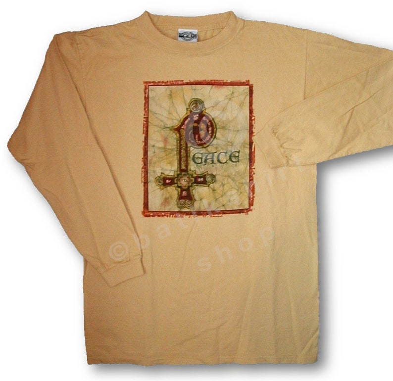Book of Kells Peace Cottagecore T-Shirt and Long Sleeve Batik Shirt image 3