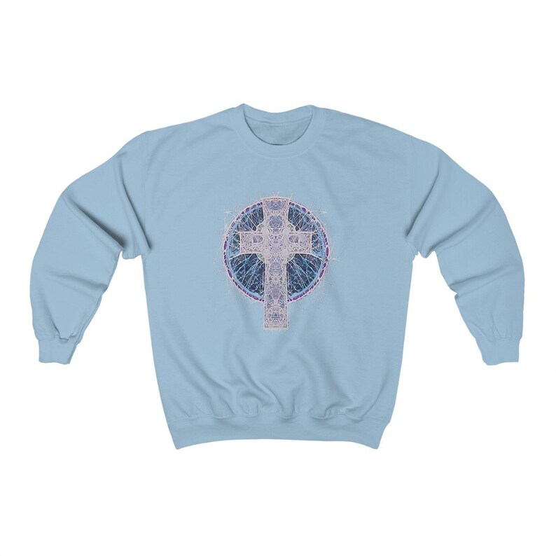 Celtic Cross Shirt Batik Shirt Cross Crewneck Sweatshirt Christian Shirt Grunge Distressed Cottagecore Clothing Aesthetic Clothing Fairycore image 7