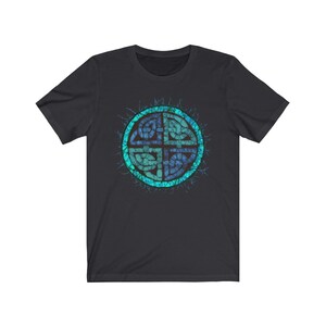 Celtic Knot Shirt Batik Short Sleeve T Shirt Ireland Scotland Boho Aesthetic Clothes Indie Clothes Aqua and Blue Celtic TShirt Lucky Alt image 8