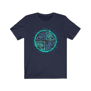 Celtic Knot Shirt Batik Short Sleeve T Shirt Ireland Scotland Boho Aesthetic Clothes Indie Clothes Aqua and Blue Celtic TShirt Lucky Alt image 2