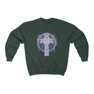 Celtic Cross Shirt Batik Shirt Cross Crewneck Sweatshirt Christian Shirt Grunge Distressed Cottagecore Clothing Aesthetic Clothing Fairycore image 6