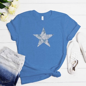 Batik Star Shirt T-Shirt Alt Clothing Boho Clothes Hippie Grunge Celestial Fairycore Witchy Clothes Big Star
