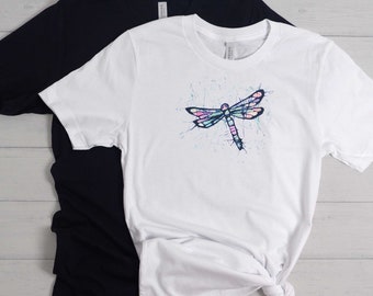 Dragonfly T-Shirt in Batik Unique Nature Distressed Fairy Grunge Cottagecore Fairycore Shirt Indie Clothing