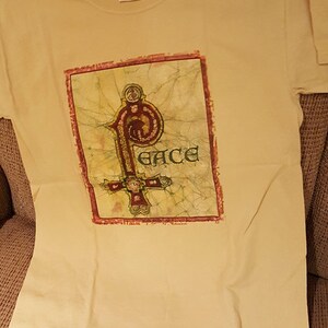 Book of Kells Peace Cottagecore T-Shirt and Long Sleeve Batik Shirt image 5