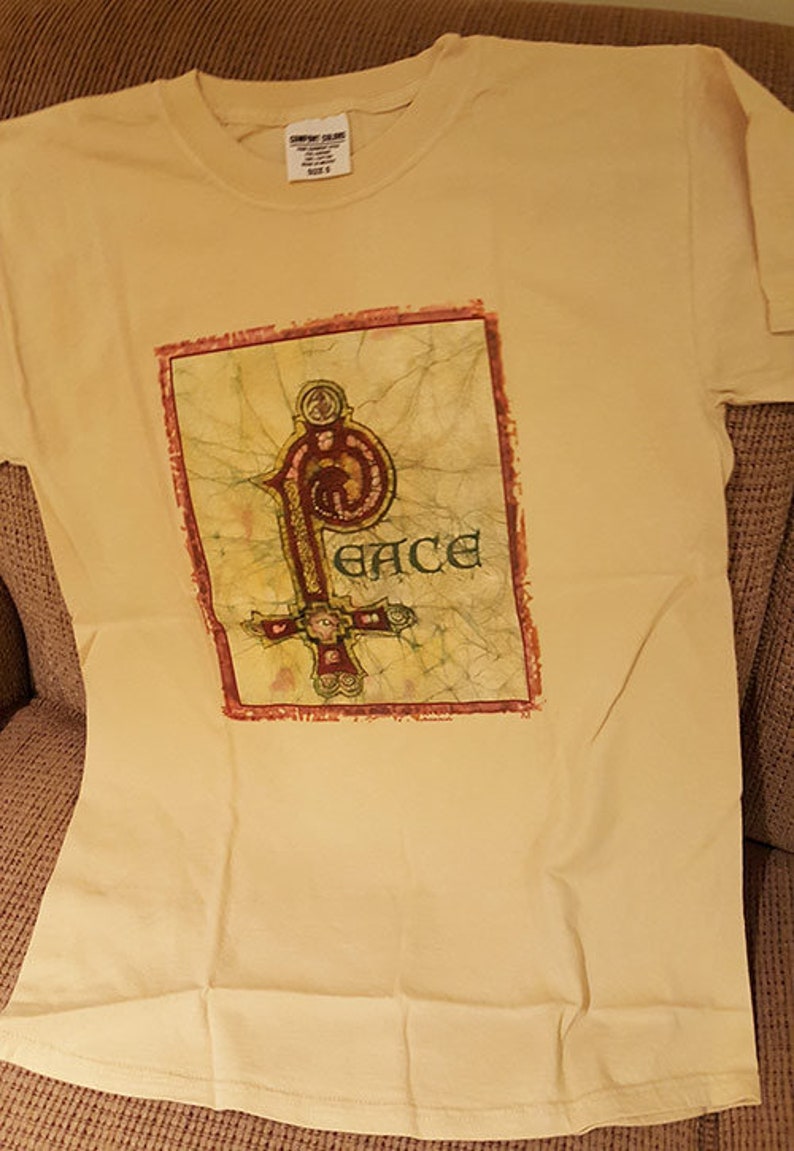 Book of Kells Peace Cottagecore T-Shirt and Long Sleeve Batik Shirt image 5