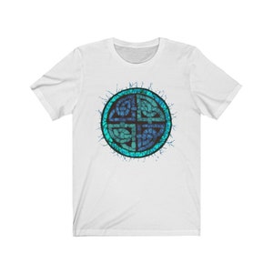 Celtic Knot Shirt Batik Short Sleeve T Shirt Ireland Scotland Boho Aesthetic Clothes Indie Clothes Aqua and Blue Celtic TShirt Lucky Alt image 4