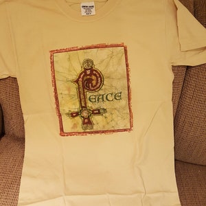 Book of Kells Peace Cottagecore T-Shirt and Long Sleeve Batik Shirt image 2