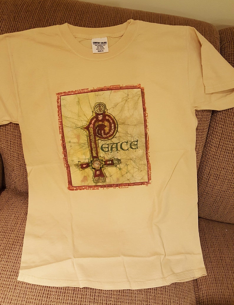 Book of Kells Peace Cottagecore T-Shirt and Long Sleeve Batik Shirt image 2