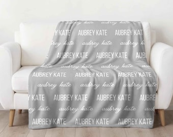 Personalized Velveteen Minky Blanket, Teen Name Blanket Graduation Gift Baby Blanket with Name, Plush Kids Name Blanket, Fleece Blanket