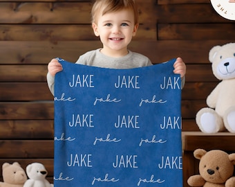 Cobertor Minky de veludo personalizado para menino, cobertor de bebê com nome, cobertor de pelúcia com nome infantil, cobertor de lã com personalização de nome de menino