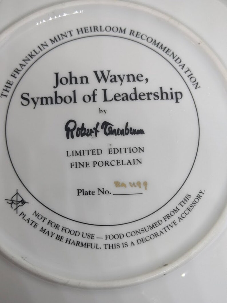 John Wayne Military Limited Edition Symbol of Leadership Plate