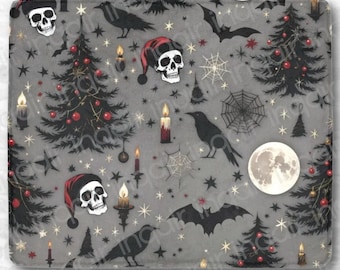 Gothic Christmas Blanket, Witchy X-Mas Goth Gift, Gothic Home Decor, Gothic Winter Blanket, Goth Tapestry, Gift for Goths, 50" x 60" Blanket