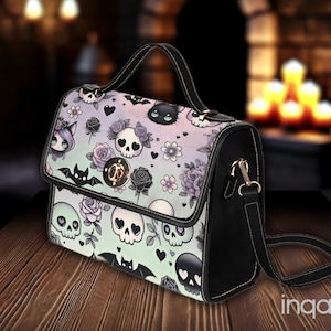 Sac à main en toile gothique kawaii, sac à main gothique pastel, sac gothique kawaii pastel alternative au sac à bandoulière gothique kawaii, cadeau gothique