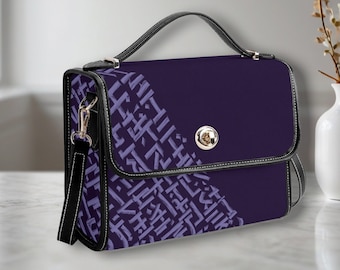 Elegante borsa a mano viola in pelle PU con tracolla e design geometrico color lavanda, elegante borsa a tracolla da donna per l'uso quotidiano, borsa unica
