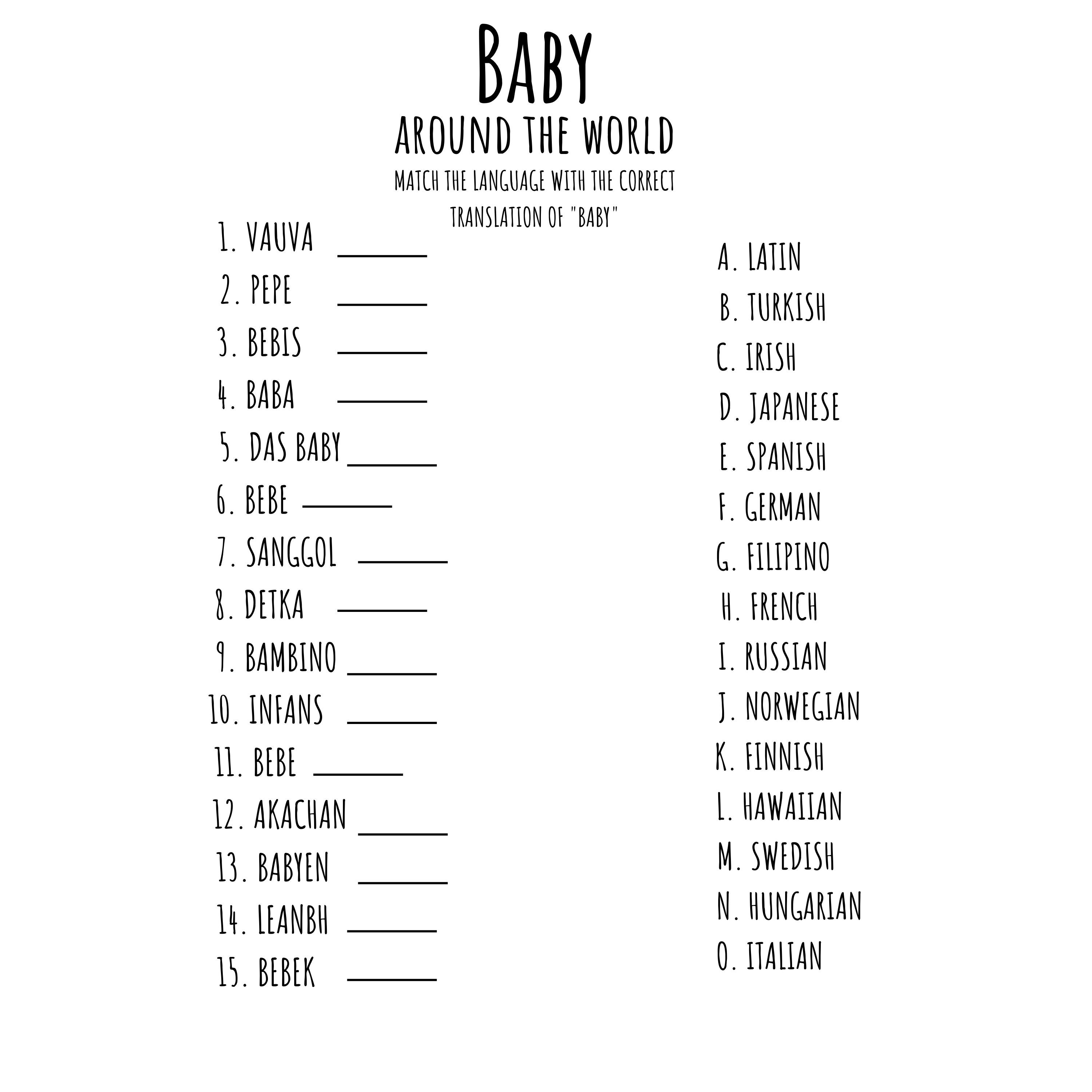 Baby Shower Game Bundle Etsy