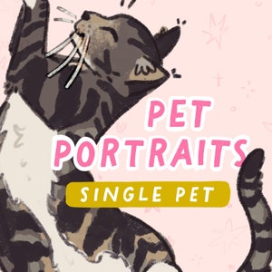 Custom Pet Portrait | Hand Drawn Personalized Digital Illustration | Perfect for Pet Owner Birthday Gift + Holidays or Pet Memorial
